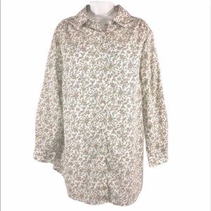 Roaman’s Floral Long Shirt, Size 2X